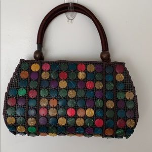 Multicolor coconut beaded handbag. NEW! FABULOUS!
